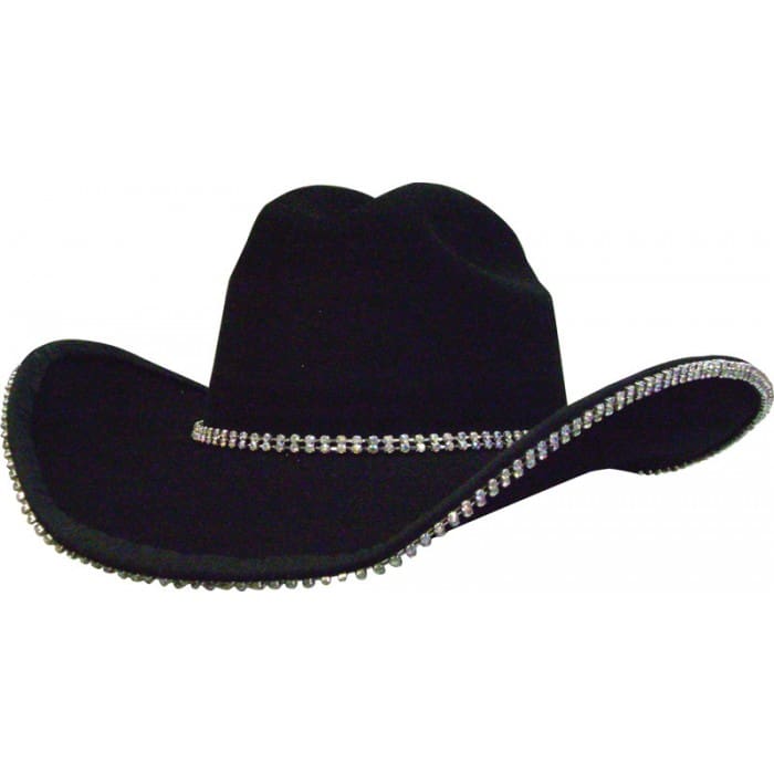 Rhinestone Bound Edge w/ Hat Band (Glass Double Row Crystals - AB)