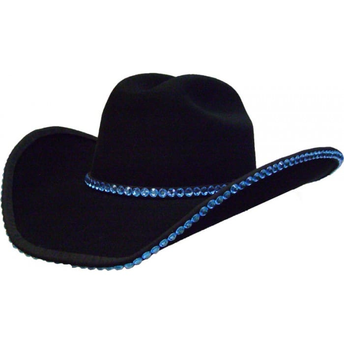 Rhinestone Bound Edge w/ Hat Band (Acrylic - Turquoise)