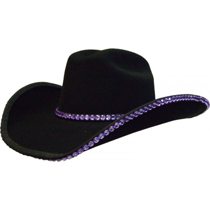 Rhinestone Bound Edge w/ Hat Band (Acrylic - Purple)