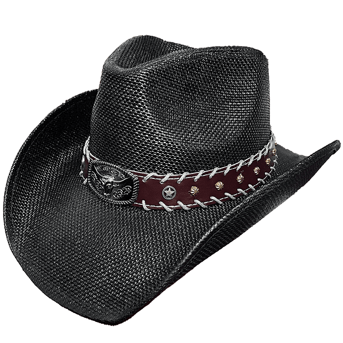 Straw Pinch Longhorn Band - Black