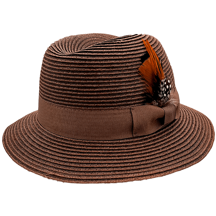 Whittier Faux Milan Lowrider Straw - Brown