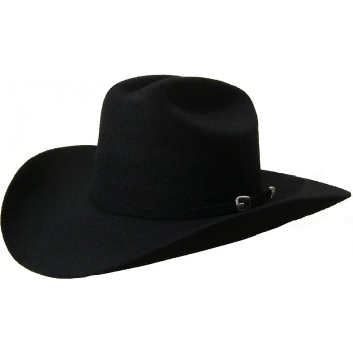 100% Wool Felt Cattleman No Elastic - Black