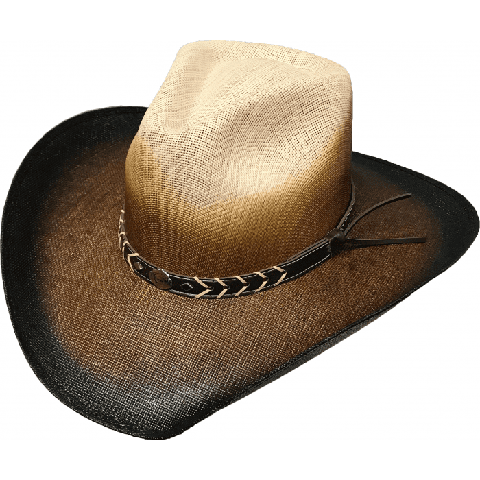 Straw Pinch 2 toned Stained Black/Brown