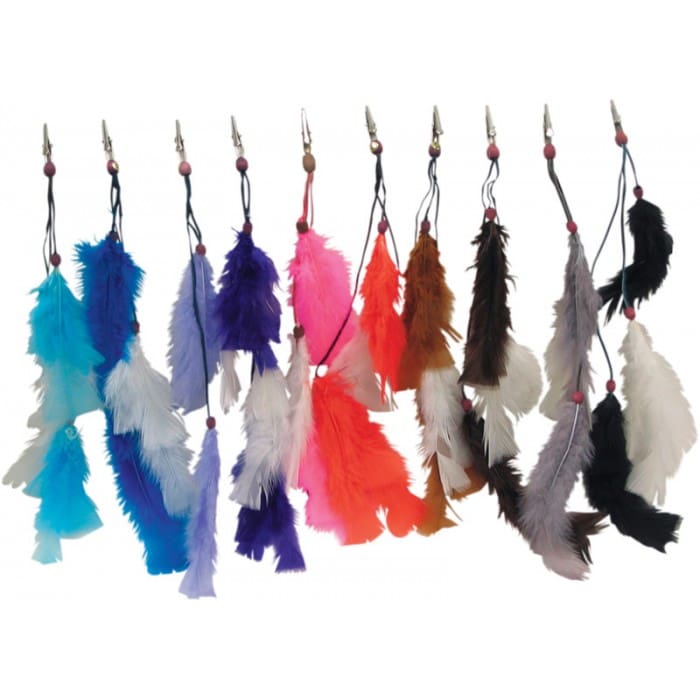 Feather Tail Clips - 1 Dozen Pack Per Color