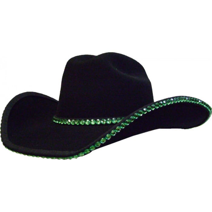 Rhinestone Bound Edge w/ Hat Band (Acrylic - Green)