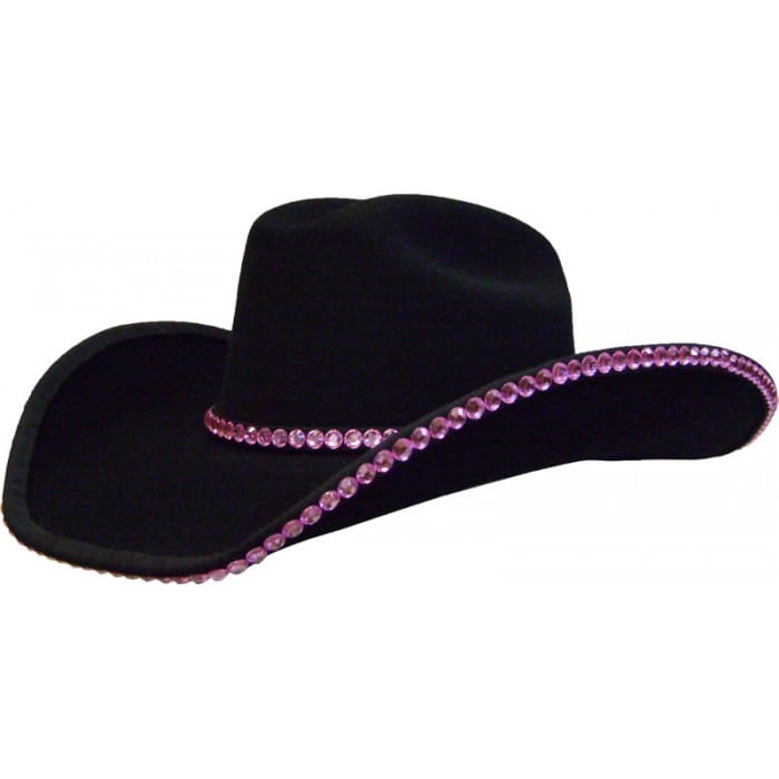 Rhinestone Bound Edge w/ Hat Band (Acrylic - Pink)