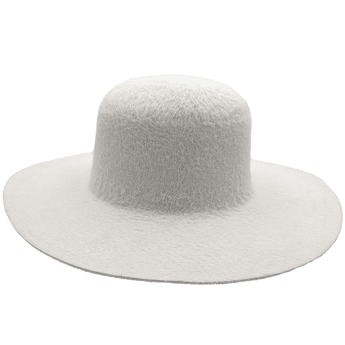 Rabbit Fur Hat Body - Grizzly - White