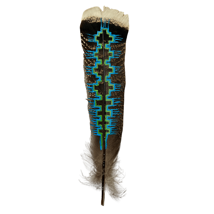 Native American Pattern Turkey Square Feather Tail 10"-12"