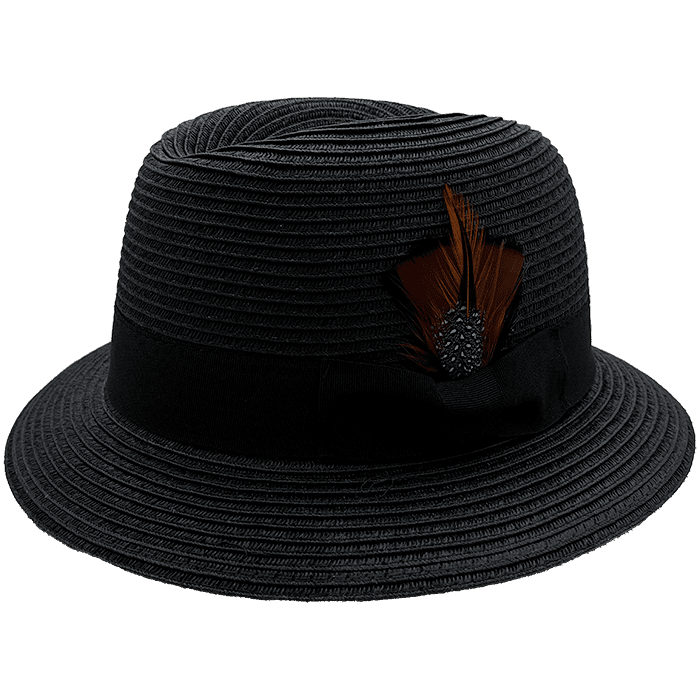 Whittier Faux Milan Lowrider Straw - Black