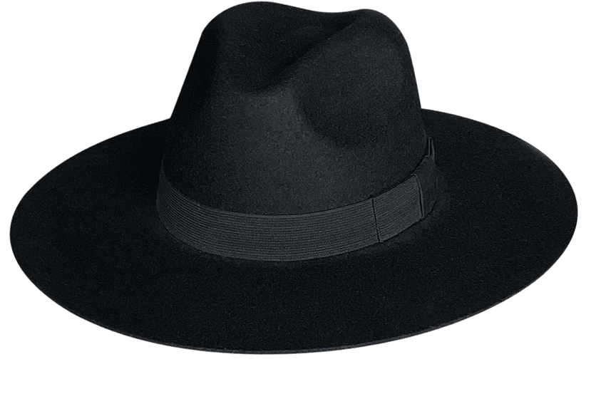 100% Wool Felt Pinch w/ Flat Brim