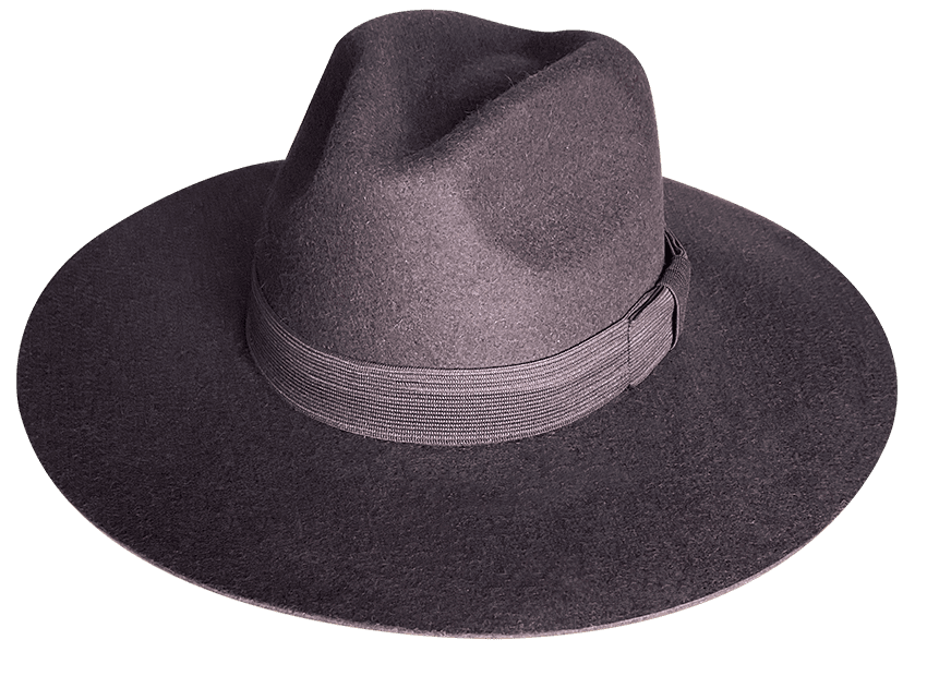 100% Wool Felt Pinch w/ Flat Brim