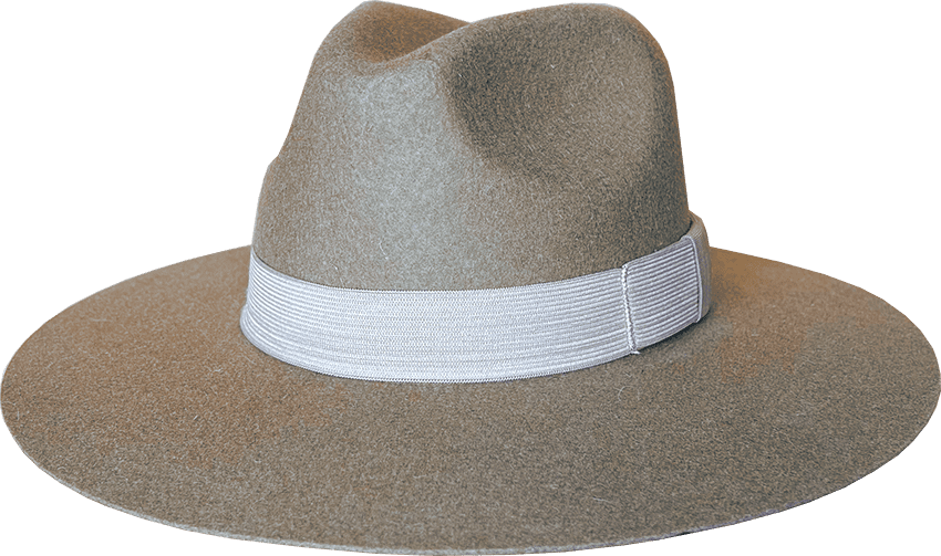 100% Wool Felt Pinch w/ Flat Brim