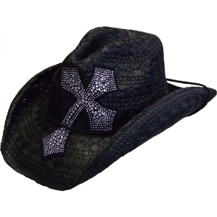 Toyo Rhinestone Cross - Black